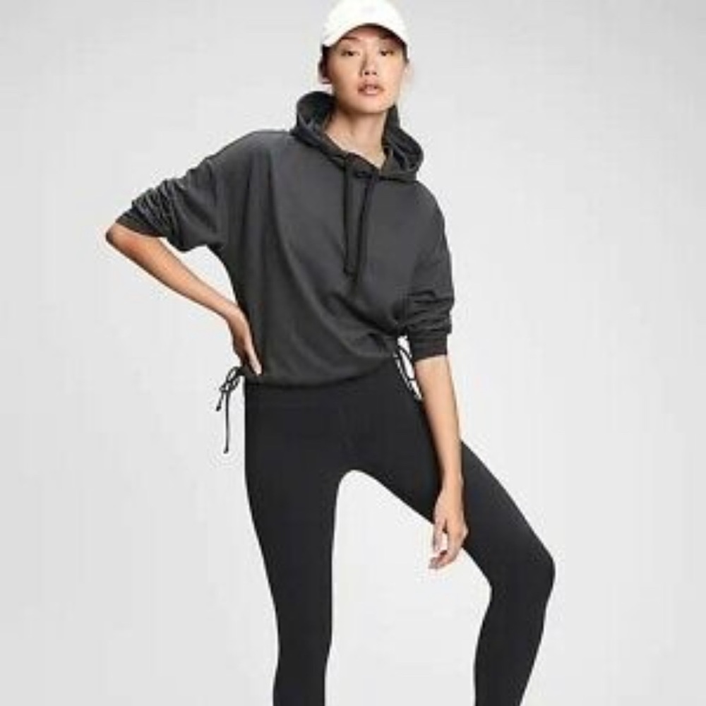 GapFit Brushed Tech Jersey Side-Tie Hoodie M Tall